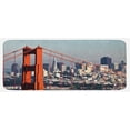 thumbnail image 1 of United States Kitchen Mat, San Francisco Bridge and Cityscape Metropolis Financial District, Plush Decorative Kitchen Mat with Non Slip Backing, 47" X 19", Pale Blue Orange White, by Ambesonne, 1 of 1