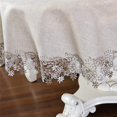 thumbnail image 3 of HSHDLDF Cotton Linen Round Tablecloth 47 Inches Lace Flower Embroidery Grey Table Cover for Dining Table Home Restaurant Wedding Decoration, 3 of 6