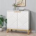 thumbnail image 2 of HLR Accent Cabinet with 2-Doors, 3D Pattern Farmhouse Style Sideboard Cabinet, 15.75"x 31.8"x 31.8", 2 of 9
