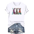 thumbnail image 4 of Mujeres Manga Corta de Verano Tops Día de San Valentín Impreso Cuello Redondo, Camisa de Moda Casual Blusa, 4 of 6