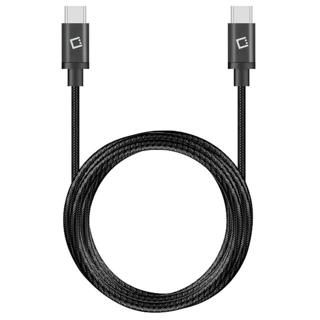 Cellet USB-C to USB-C Cable Compatible with Nokia C2 Tava, Heavy Duty Braided USB Type-C to Type-C Cable (6 feet/1.8 meters) and Atom Wipe