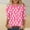 Hot Pink, variant on Kctiaxy Happy Easter Womens Tops Round Neck 3/4 Length Sleeve T-Shirts Fashion Graphic Loose Fits Dressy Festival Pullover Blouse Summer Tees