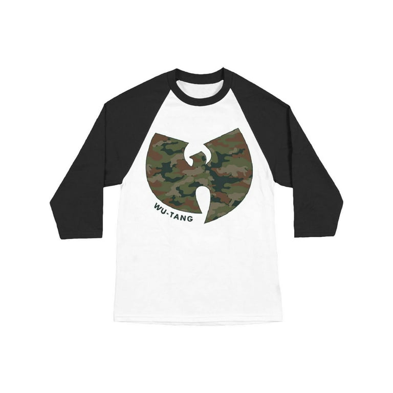 Wu Tang Clan Men's Camo Logo Baseball Jersey White/Black 