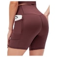 thumbnail image 6 of Liacowi Womens High Waist Crossover Biker Shorts Cross Waist Ribbed Workout Yoga Short Leggings Butt Lift Pocket Golf Shorts, 6 of 9