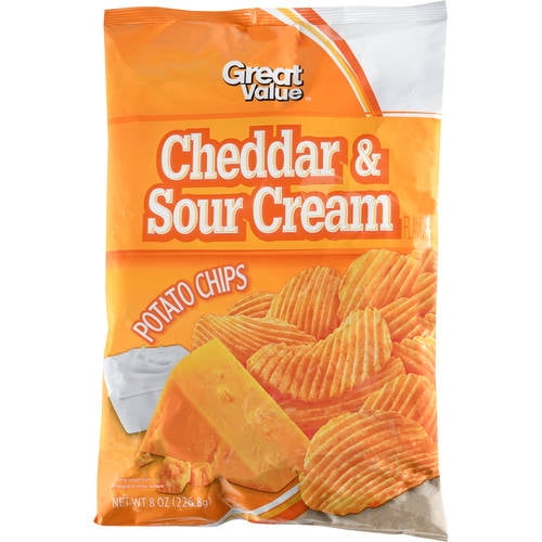 Great Value Cheddar & Sour Cream Flavored Potato Chips 8 oz by Wal-Mart Stores, Inc.