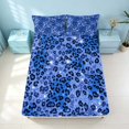 thumbnail image 4 of Homewish Leopard Print Bed Sheets, Blue Cheetah Print Full Size Sheets, 4 Pieces (1 Flat Sheet, 1 Fitted Sheet and 2 Pillowcases), 4 of 6