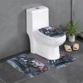 thumbnail image 1 of El juego de alfombras antideslizantes para baño de 3 piezas de Digimon incluye alfombra de baño, tapete de contorno y funda para asiento de inodoro, 1 of 8