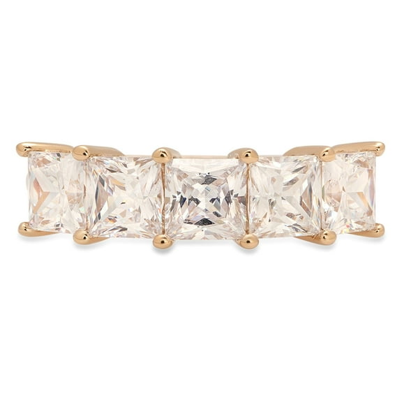 2.5 ctw Wedding Band for Women - 18K Yellow Gold Moissanite Stackable Eternity Ring
