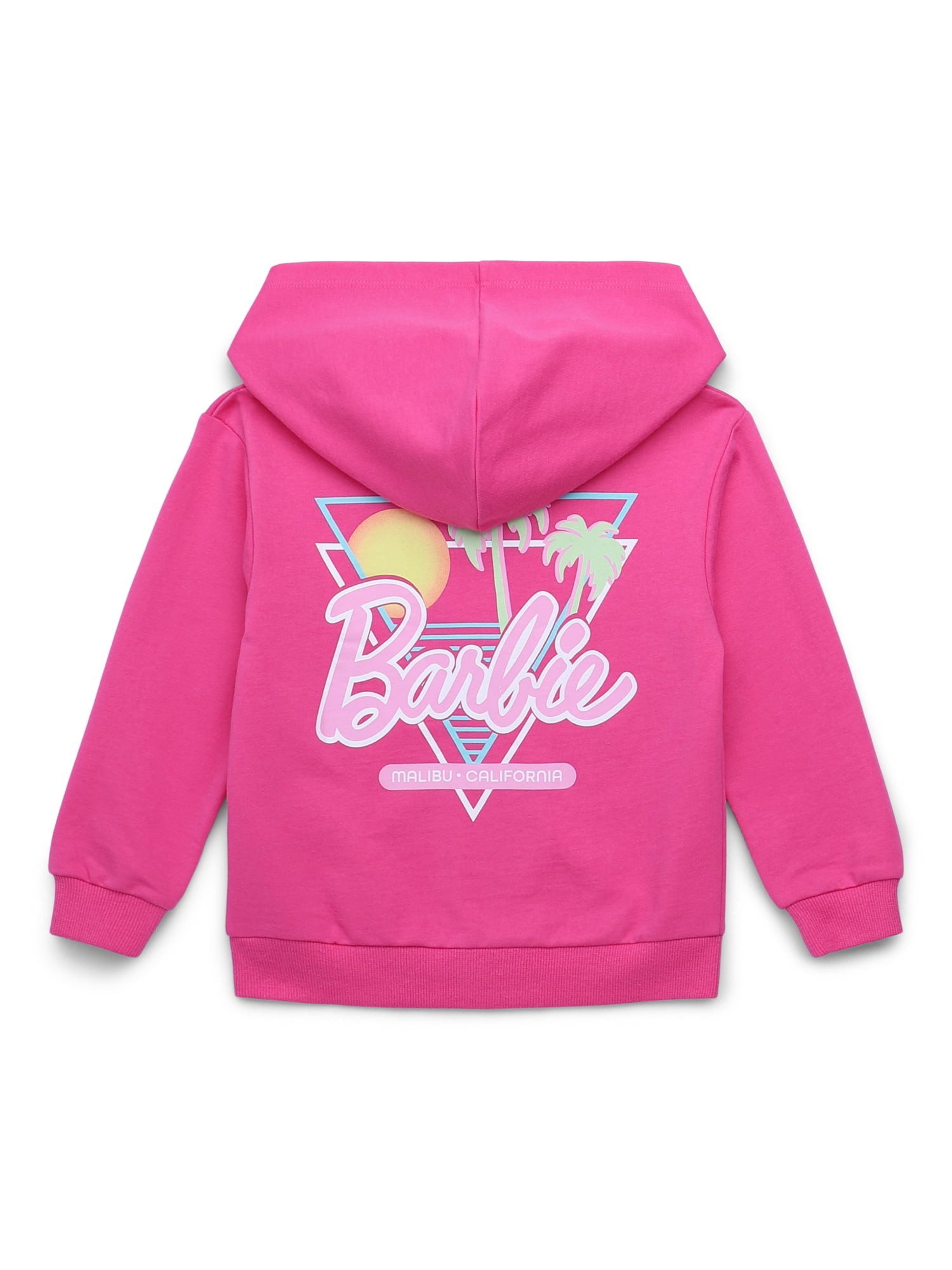 Barbie Toddler Girls' Full-Zip Hoodie with Front & Back Graphics, Sizes 12M-5T