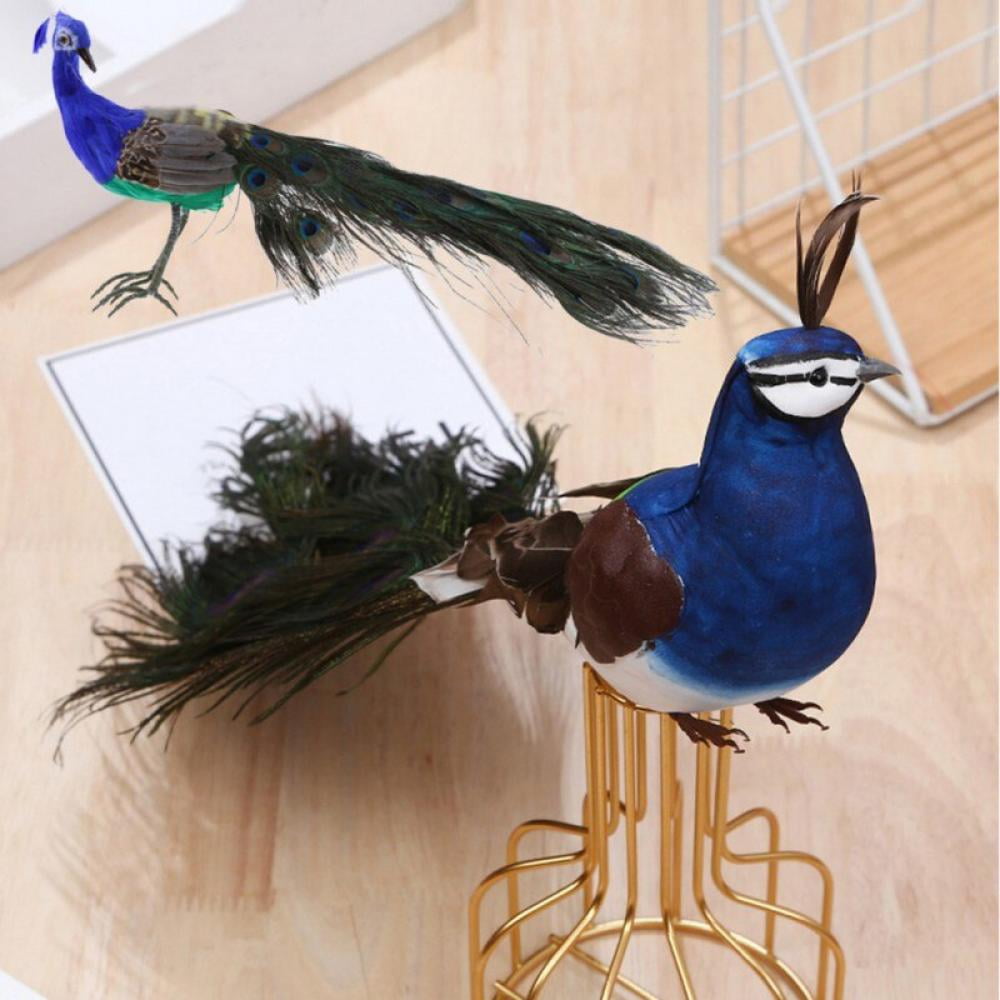 Details about   Artificial Feather Peacock Colorful And Lifelike Shape Garden Home Decor New