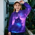 thumbnail image 2 of Uorisanigo Girls Oversized Sweatshirts Purple Galaxy Cat Half Zip Pullover Sweatshirt for Teen Girl Lightweight Long Sleeve Pullover Top Quarter Zipper Jackets for Teen Girl, 2 of 7