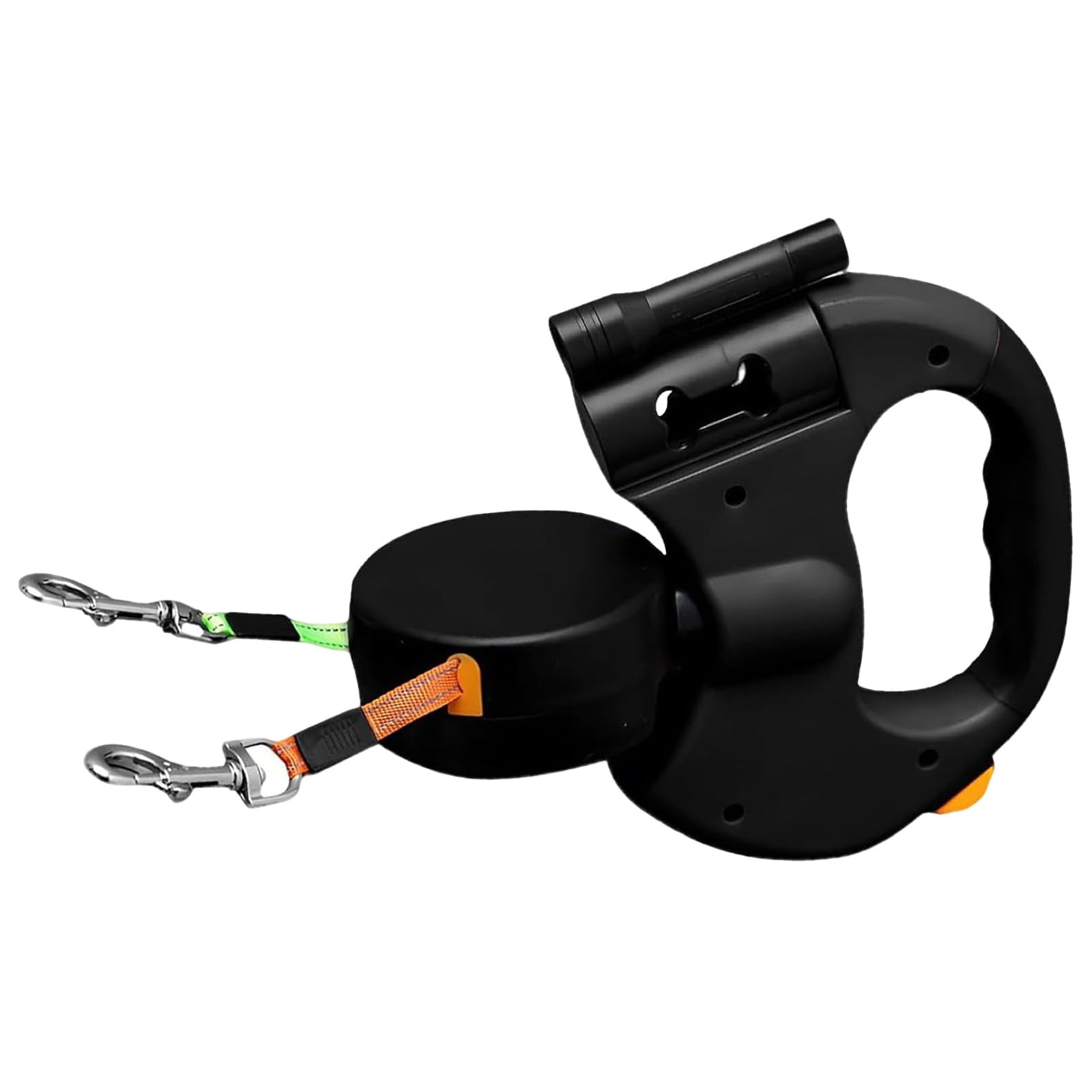 Dog Leash Retractable Double Dog Leash with Flashlight & Bag Holder 360° Tangle Free Retractable Dog Leashes for Small Medium Large Dogs Hands Free Walking Accessory
