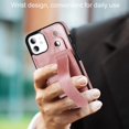 thumbnail image 6 of Design for iPhone 11/Eleven Phone Case with Screen Protector Adjustable Wrist Strap Kickstand Credit Card Slot Slim Shockproof Hybrid Rugged Protective Cover for iPhone11 Women 6.1" Rose Gold, 6 of 14