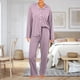 thumbnail image 2 of Conjunto de pijama de manga larga de 2 piezas para mujer - Pijama informal y cómodo con pantalones de cintura elástica - Tejido de poliéster suave - Tallas M-XXL, 2 of 3