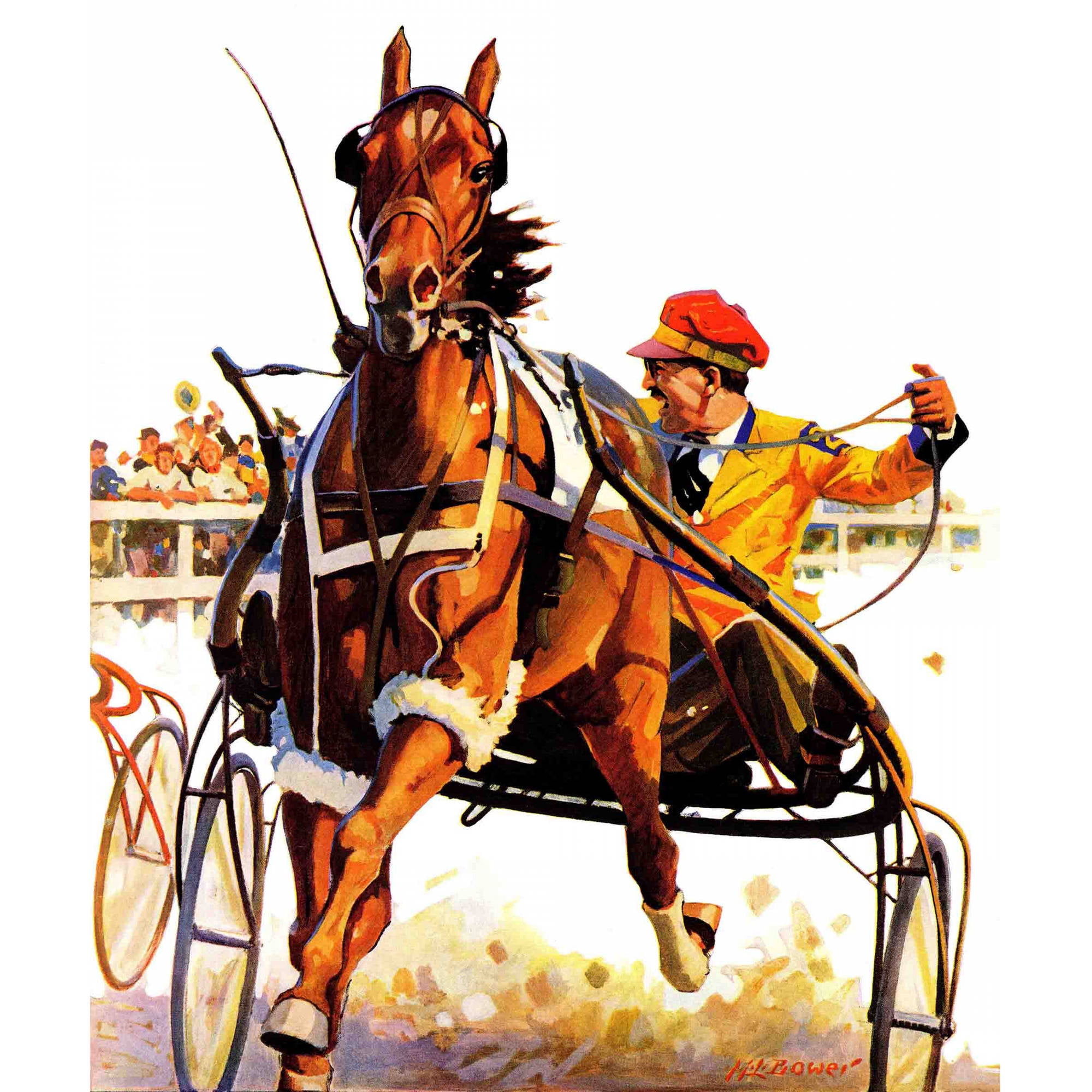 Marmont Hill Harness Race by Maurice Bower Painting Print on Canvas