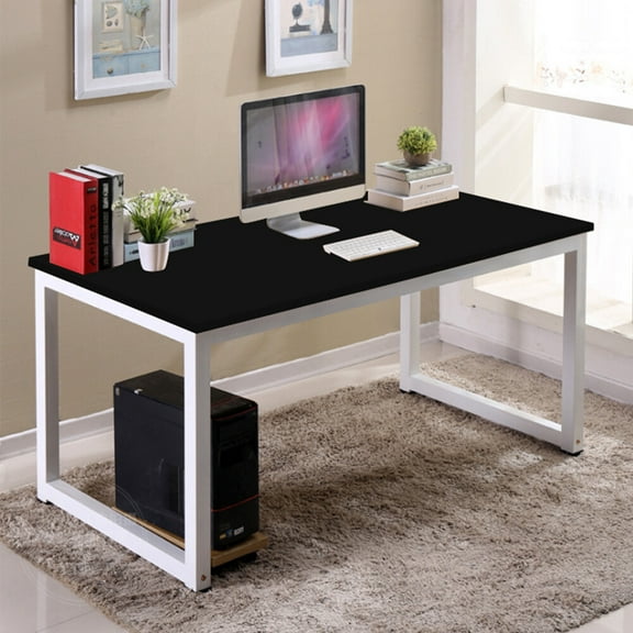 LYYHTY 55.11 inch wooden computer desk, integrated desk for home office and learning, desktop computer, laptop, workstation, study, writing desk, Office Furniture Desk