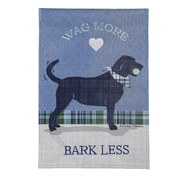 Evergreen Wag More, Bark Less Garden Burlap Flag 12.5 x 18 Inches Indoor Outdoor Decor