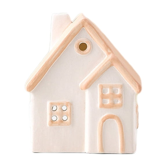 Dpityserensio Exquisite Hand-paint European-style Hollow Ceramic House Candlestick Romantic Candle Light Desktop Ornaments Valentines Day Gifts for Her/Him