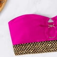 thumbnail image 3 of Traje de baño de bikini bandeau sin tirantes con abertura y anillo en O para mujer, 3 of 7