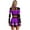 Purple, variant on TiaoBug Women Cheer Leader Uniform Dance Cheerleading Costume Long Sleeve Crop Top with Mini Skirt Blue M