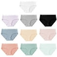 thumbnail image 3 of Minnieouse 3 piezas de ropa interior de algodón para mujer, calzoncillos transpirables para niñas, absorbe la humedad Ropa interior gris METRO, 3 of 6