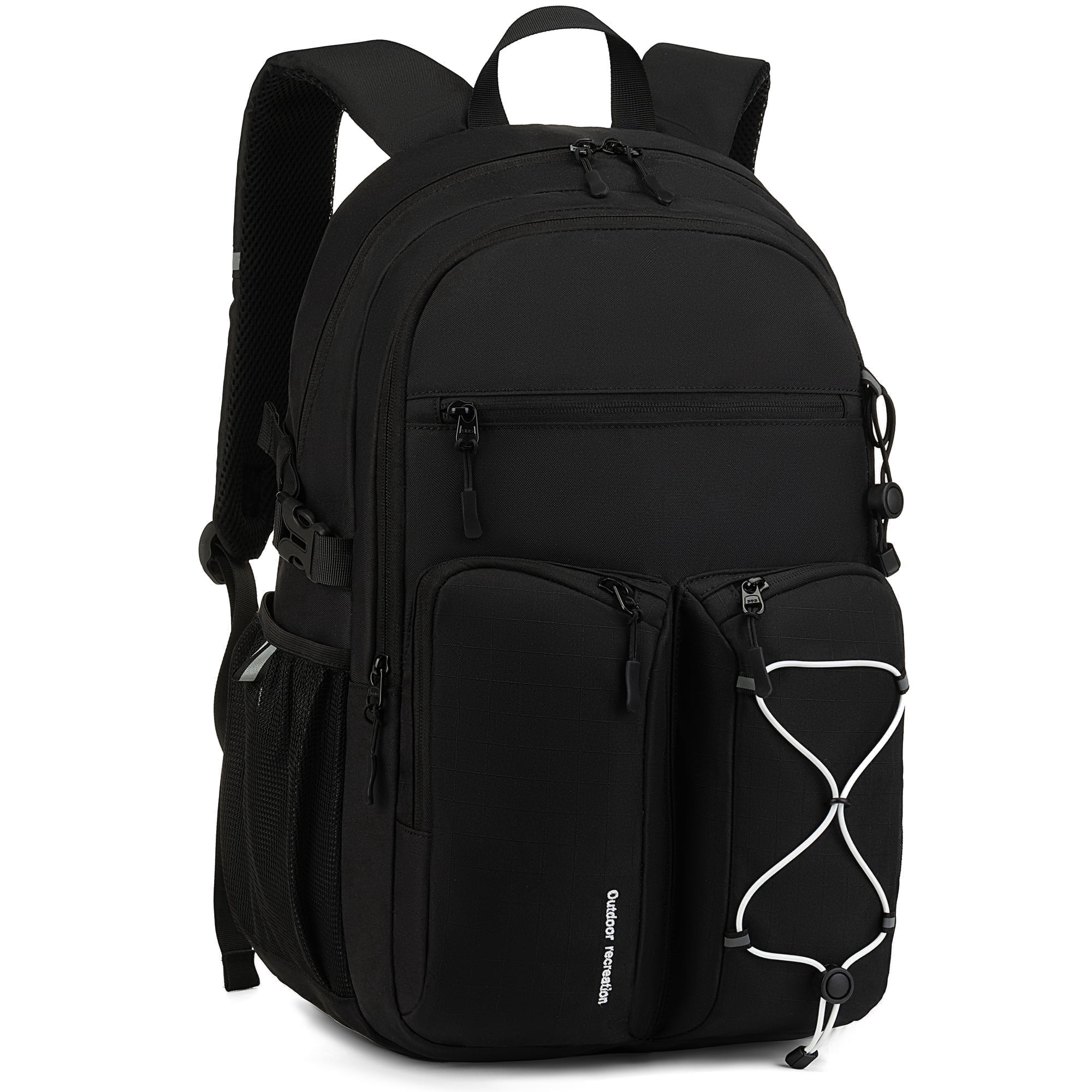 Smicure Travel Backpack for Men and Women, Water Resistant College Bookbag, Lightweight School Carry On Back Pack,black