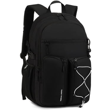 Smicure Travel Backpack for Men and Women, Water Resistant College Bookbag, Lightweight School Carry On Back Pack,black