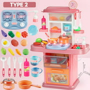 1 Set Large Kitchen Toy Cook Toy Colorful Cooking Tableware with Sound and Light Birthday Christmas Gift for Children Kids Toy