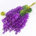 thumbnail image 4 of 12 Pack Artificial Flowers Silk Wisteria Vine Ratta Hanging Flower (Red), 4 of 5
