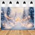 thumbnail image 3 of Winter Christmas Tree Backdrop Photography Snow Path Hut Natural Landscape Kids Family Portrait Photocall Background Photo Props, 3 of 5