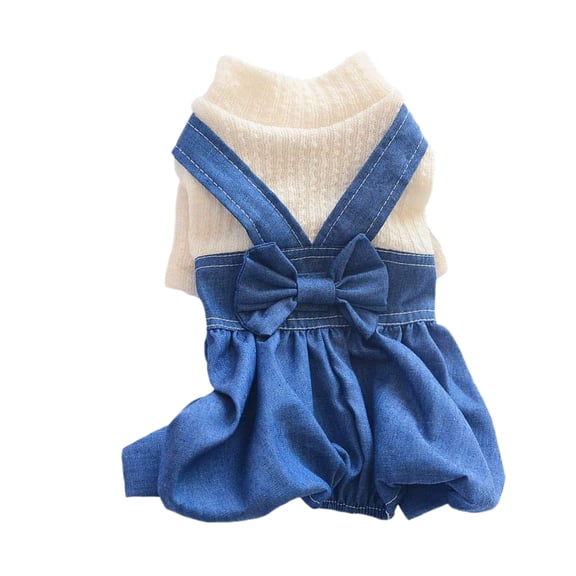 Soimiss 1Pc Stylish Denim Pet Dog Jacket with Button Closure and Retro Design