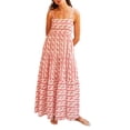 thumbnail image 1 of SUNSIOM Robe Longue d'Été pour Femmes Sans Manches Dos Ouvert Coupe Basse Fluide Rayée/imprimé Crevettes, 1 of 7