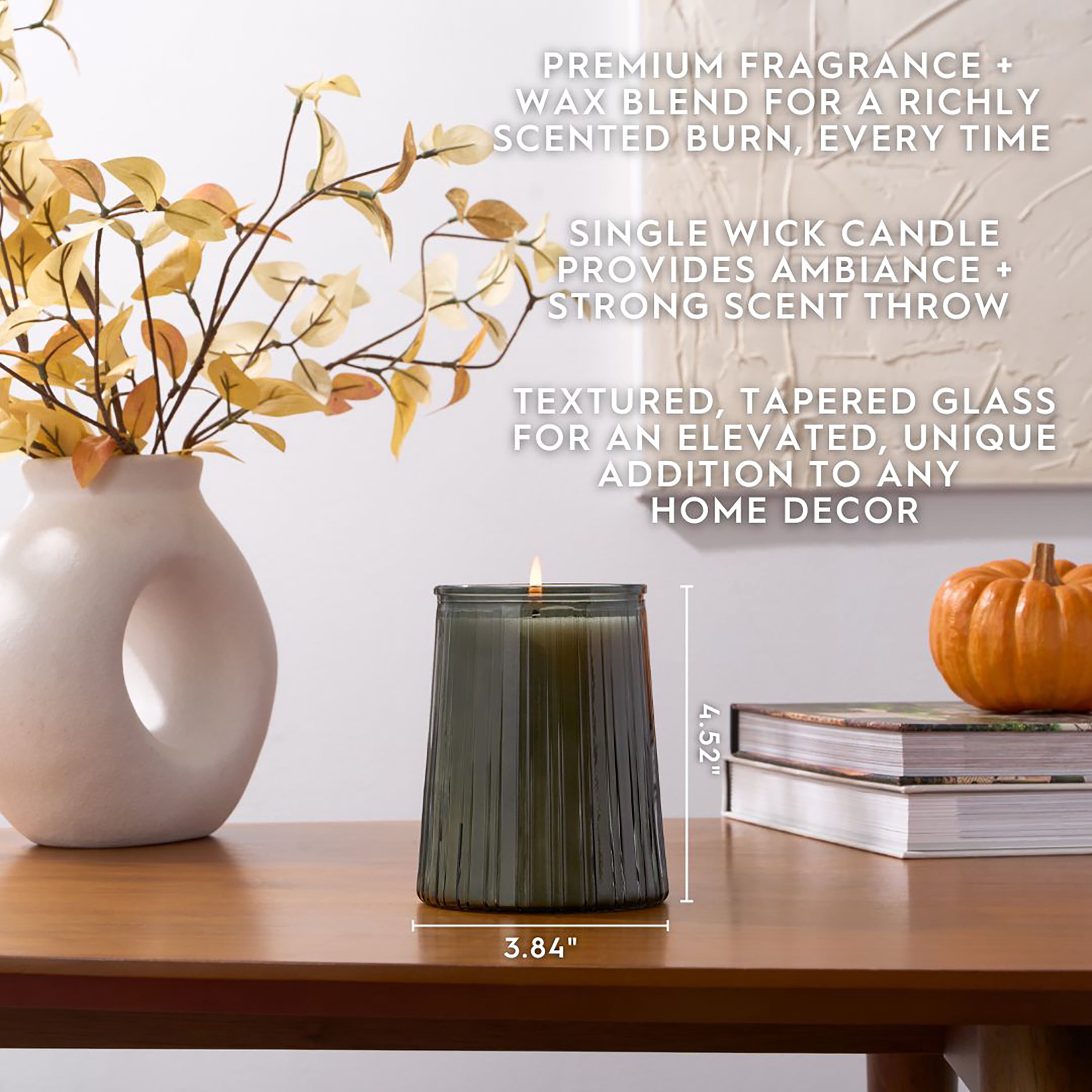 Better Homes & Gardens Noble Fir & Pine Scented 1-Wick 16.1oz Ribbed Jar Candle