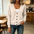 thumbnail image 5 of Guluxicc Women's Cardigan Sweaters Open Front Button Down V Neck Long Sleeve Knit Sweaters with Pockets for Everyday Fall Winter, 5 of 6