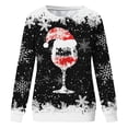 thumbnail image 4 of Nmnitkp Long Sleeve Shirts for Women Comfortable and Warm Christmas Print Ugly Sweaters for Women,Festival Party Pullovers Comfy Soft Sweater Cute Santa Head Pattern Blouse Tshirt Tops, 4 of 4