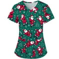 thumbnail image 4 of Luxalzxs Scrubs for Women Comfortable Lightweight Durable Soft Stretch Christmas Printed V-Neck Medical Scrub Tops Nurse Working Uniform, 4 of 5