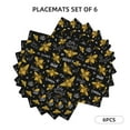 thumbnail image 3 of Placemats Set of 4 / 6, bee golden sweet cool black Placemats for Dining Table Indoor/Outdoors Heat Resistant Washable Placemats 18" x 12", 3 of 8