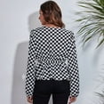 thumbnail image 2 of Lu's Chic Women's Long Sleeve Top Thin Pullovers V Neck Bishop Sleeve Babydoll Lightweight Polyester Pull Over Patterned2 Medium, 2 of 4
