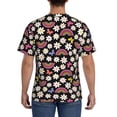 thumbnail image 3 of Bixox Men's Rainbow Flowers Printed Short Sleeve Skinny Athletic T-Shirt, 3 of 6