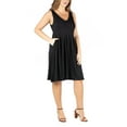 thumbnail image 3 of 24seven Comfort Apparel Plus Size Sleeveless Midi Fit and Flare Pocket Dress, 3 of 4