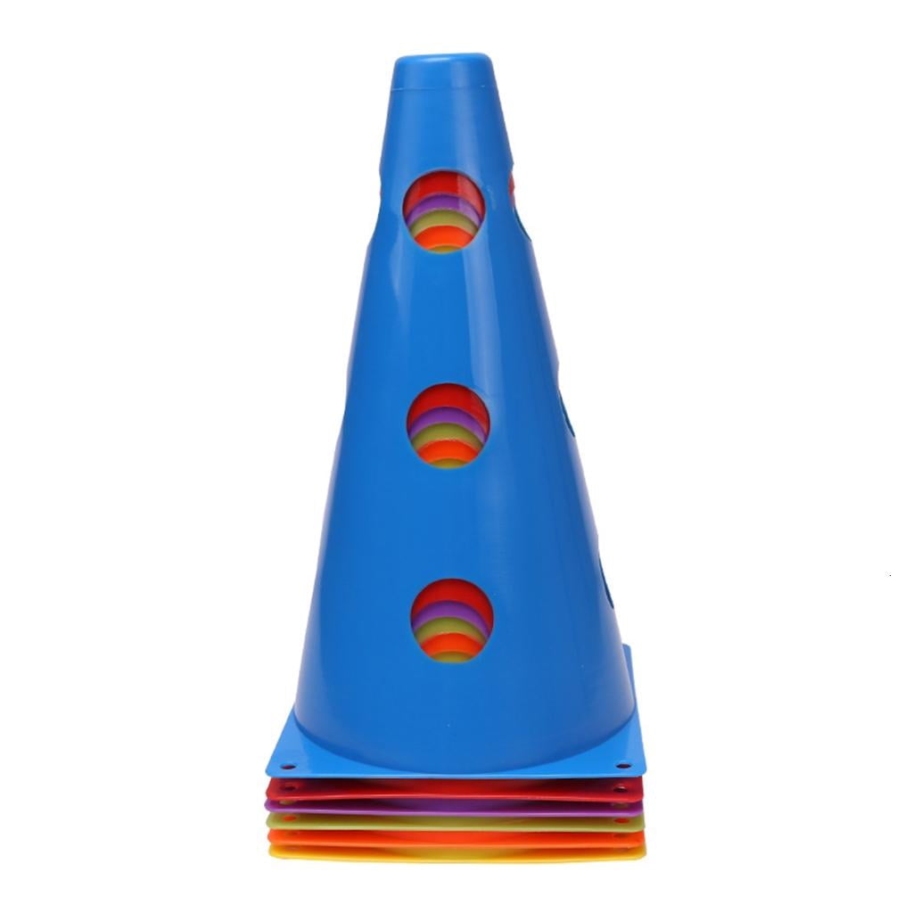Yihuala 12/18Pcs Agility Cone Football Training Maker Bucket Field Skating Marker Soccer Training Marker Obstacle Cone