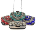 thumbnail image 5 of Womens Evening Clutch Purse Handbag Heavy Beaded Embroidered Evening Bag with Rhinestones, 5 of 15
