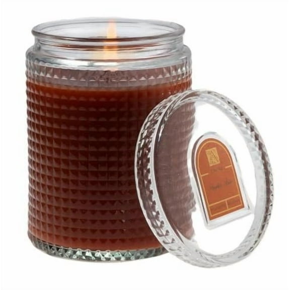 Pumpkin Spice Aromatique Textured Glass 15 oz Scented Jar Candle w/Lid