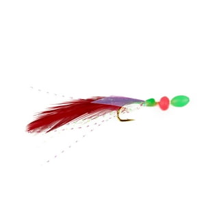 CLEARANCE Sabiki Rig Red Feather & Fish Skin 6 hooks Saltwater String Hook  Bait