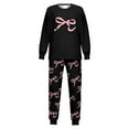 thumbnail image 5 of SonxaHe Toddler Girls' Outfits Valentine's Day Bow Print Loungewear T Shirt Pants Kids Sleepwear Soft Cozy Casual Outfit Set Black,Sized 3-4, 5 of 6