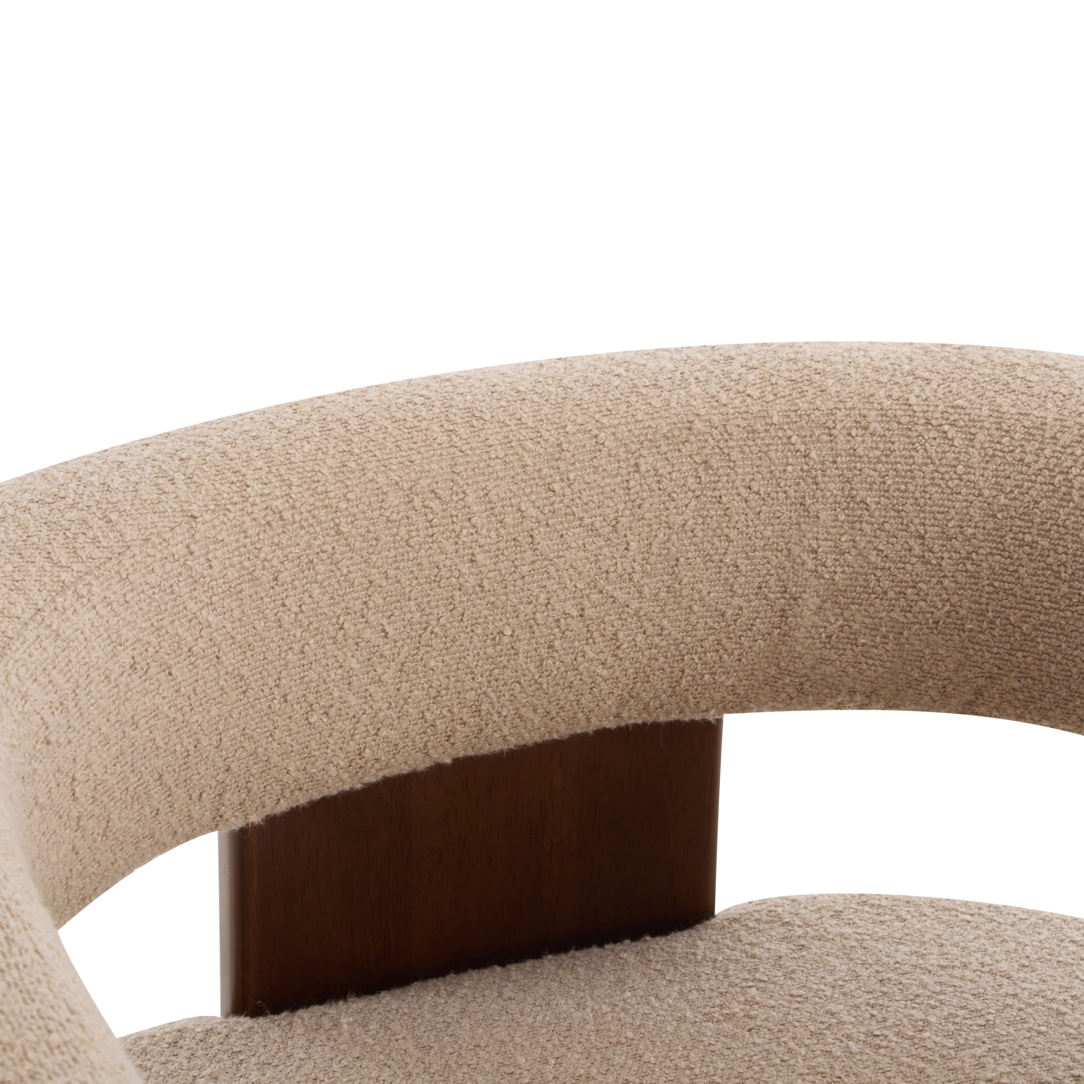 Christopher Knight Home Modern Boucle Upholstered Accent Armchair with Barrel Back, Wood Legs, Light Camel, Set of 2