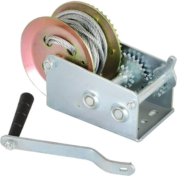 waltyotur Heavy Duty Hand Winch 3500LBS Hand Winch Steel Boat Trailer Winch with 33FT Steel Wire Rope