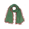 thumbnail image 2 of Gray Long Neck Scarf With Contrast Tassel Trim, 2 of 6