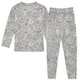 thumbnail image 3 of Boys Pajamas Girls Pajama Retro Flowers Cute Comfortable Cotton Two-piece Pajama Set, 3 of 7