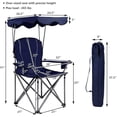 thumbnail image 2 of Camping Chair, Folding Outdoor Lawn Chair with Canopy, Carry Bag & Cup Holder, Portable Heavy Duty Camp Chair for Outside Travel, Picnic, Beach Soccer Chairs, 2 of 7